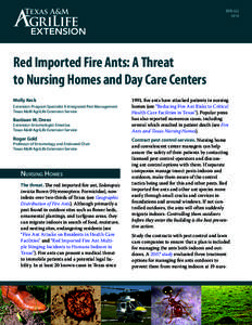 ENTO[removed]Red Imported Fire Ants: A Threat to Nursing Homes and Day Care Centers Molly Keck