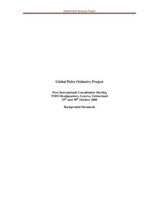 Global Pulse Oximetry Project