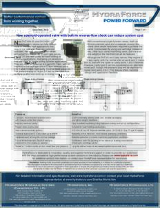 December, 2012  Page 1 of 1 New solenoid-operated valve with built-in reverse-flow check can reduce system cost ew SVCV08-20 and SVCV08-21