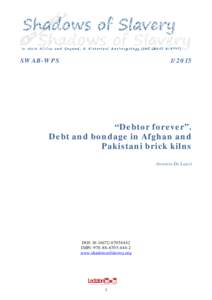 SWAB-WPS “Debtor forever”. Debt and bondage in Afghan and