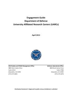 Engagement Guide Department of Defense University Affiliated Research Centers (UARCs) April 2013