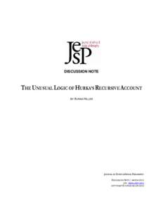 DISCUSSION NOTE  THE UNUSUAL LOGIC OF HURKA’S RECURSIVE ACCOUNT BY AVRAM HILLER  JOURNAL OF ETHICS & SOCIAL PHILOSOPHY