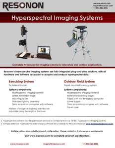 www.resonon.com  +Hyperspectral Imaging Systems