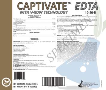 CAPTIVATE EDTA ™ WITH V-ROW TECHNOLOGY  DIRECTIONS FOR USE