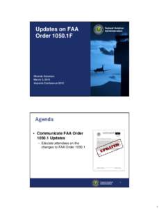 Updates on FAA Order 1050.1F Federal Aviation Administration