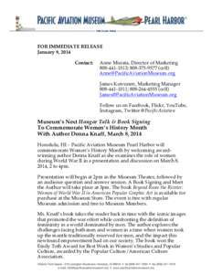 FOR IMMEDIATE RELEASE January 9, 2014 Contact: Anne Murata, Director of Marketing[removed]; [removed]cell)