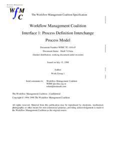 Workflow Management Coalition W M  C