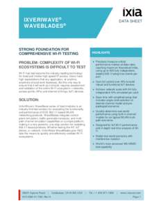 IXVERIWAVE ® WAVEBLADES ® DATA SHEET  STRONG FOUNDATION FOR