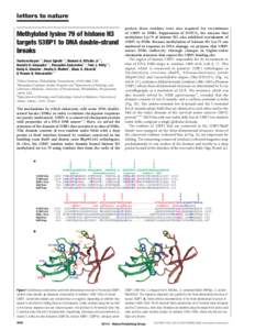 letters to nature .............................................................. The mechanisms by which eukaryotic cells sense DNA doublestrand breaks (DSBs) in order to initiate checkpoint responses are poorly understo