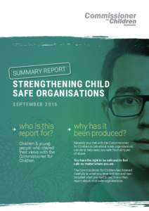 PORT SUMMARY RE STRENGTHENING CHILD SAFE ORGANISATIONS SEPTEMBER 2015