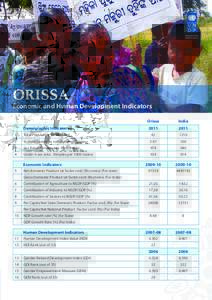 ORISSA  Economic and Human Development Indicators Orissa  India