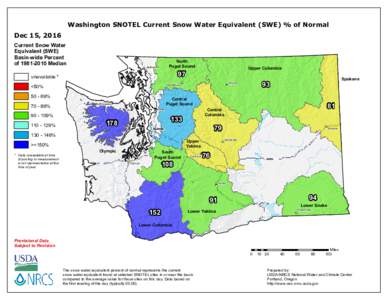 Dec 15, 2016  Washington SNOTEL Current Snow Water Equivalent (SWE) % of Normal Current Snow Water Equivalent (SWE)
