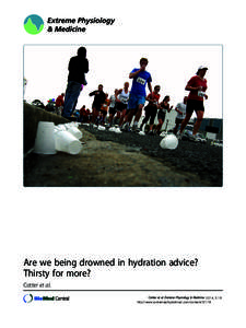 Are we being drowned in hydration advice? Thirsty for more?