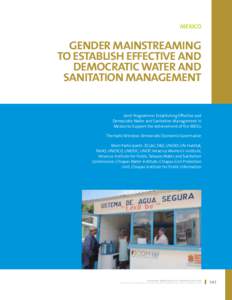 Mexico  Gender Mainstreaming to Establish Effective and Democratic Water and Sanitation Management