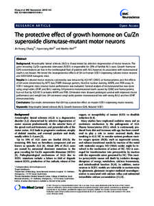 The protective effect of growth hormone on Cu/Zn superoxide dismutase-mutant motor neurons