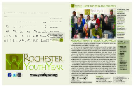 ROCHESTER YRY YOUTHYEAR MEET THEFELLOWS (in order from left to right) BACK ROW: Keith Alexander Audrey Westerman