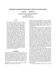 Exploiting Competition Relationship for Robust Visual Recognition Liang Du Haibin Ling  Center for Data Analytics and Biomedical Informatics