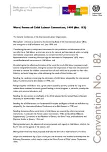 Worst Forms of Child Labour Convention, 1999 (No. 182)
