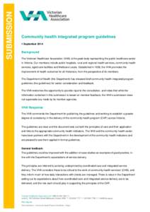 SUBMISSION  Community health integrated program guidelines 1 SeptemberBackground