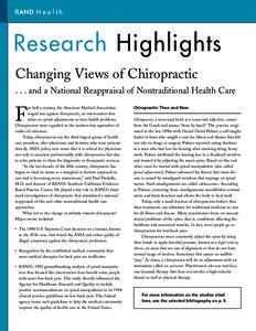 Changing Views of Chiropractic ... and a National Reappraisal of Nontraditional Health Care