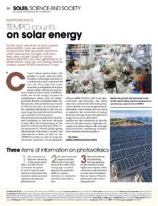 24  soleil science and society The magazine of the Soleil Synchrotron_N°20 Marchphotovoltaics