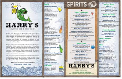 Beers  Harry’s Mules Spicy 11.  Draft (Pint/Pitcher)