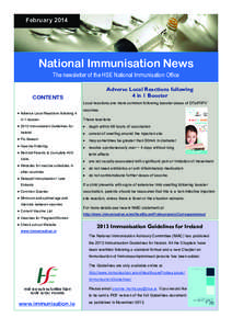 February[removed]National Immunisation News The newsletter of the HSE National Immunisation Office Adverse Local Reactions following 4 in 1 Booster