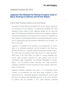Jeppesen Has Adopted The Boeing Company Code of Basic Working Conditions and Human Rights Which Reads: