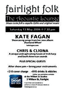 fairlight folk The Acoustic Lounge blues roots folk a capella Celtic and original music starts
