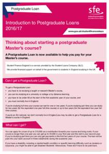 Introduction to Postgraduate Loans