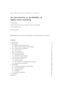 Under consideration for publication in Math. Struct. in Comp. Science  An introduction to decidability of
