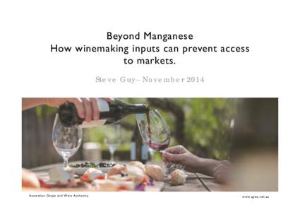 Beyond Manganese How winemaking inputs can prevent access to markets. Steve Guy– November[removed]Australian Grape and Wine Authority