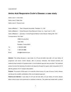 CASE REPORT  Amino Acid Responsive Crohn’s Disease: a case study