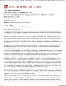 UNL | News Release | Ted Ko...