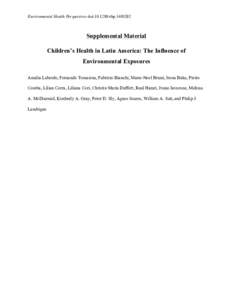 Supplemental Material | Children’s Health in Latin America: The Influence of Environmental Exposures