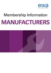 Membership Information  MANUFACTURERS What Is The European Regions Airline Association (ERA)?