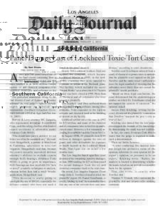 SINCE 1888 WEDNESDAY, FEBRUARY 2, 2005 Southern California  Panel Dumps Last of Lockheed Toxic-Tort Case