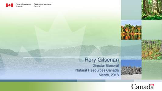 Rory Gilsenan Director General Natural Resources Canada March, 2018 © Her Majesty the Queen in Right of Canada, as represented by the Minister of Natural Resources, 2017
