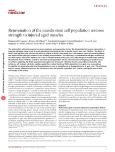 articles  Rejuvenation of the muscle stem cell population restores strength to injured aged muscles  © 2014 Nature America, Inc. All rights reserved.