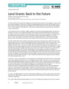 3rd Quarter 2016 • Land Grants: Back to the Future Michael V. Martin and Janie Simms Hipp JEL Classifications: O30, O38 Keywords: 1890 Institutions, Hispanic Serving Institutions, Land Grant System, Tribal Colle