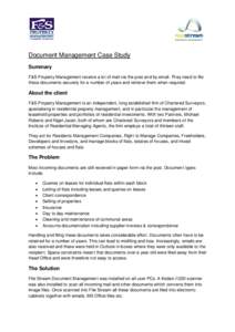 Document Management Case Study F & S Property