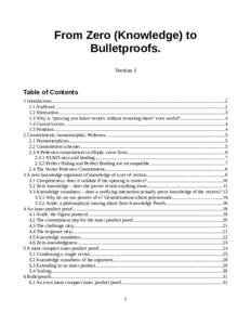From Zero (Knowledge) to Bulletproofs. Version 1 Table of Contents 1 Introduction...........................................................................................................................................