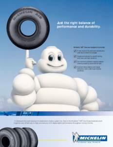 Just the right balance of performance and durability. Michelin® AIR™ tires are designed to provide: A very long tire life and lower maintenance costs due to fewer tire changes