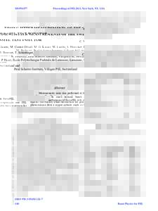 MOPSO77  Proceedings of FEL2013, New York, NY, USA TIMING JITTER MEASUREMENTS OF THE SWISSFEL TEST INJECTOR C. Vicario, M. Csatari Divall, M. G. Kaiser, M. Luethi, S. Hunziker, B. Beutner, T. Schietinger,