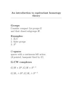 Homotopy theory / Group actions / Group theory / Algebraic topology / Cohomology / Equivariant cohomology / Functor / Homotopy / Spectrum / Burnside category / Generalised Whitehead product