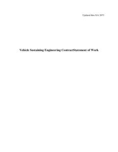 Updated thru S/A[removed]Vehicle Sustaining Engineering ContractStatement of Work Table of Contents PAGE #