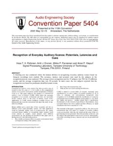 ___________________________________ Audio Engineering Society Convention Paper 5404 Presented at the 110th Convention 2001 May 12–15