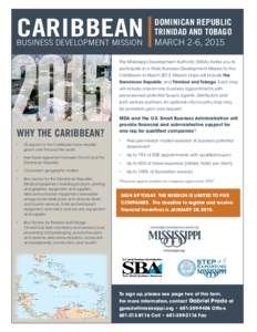 CARIBBEAN[removed]BUSINESS DEVELOPMENT MISSION