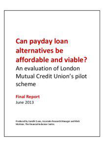 Microsoft Word[removed]Can payday loan alternatives be affordable and viable - Final Report