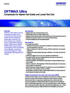 Datasheet  DFTMAX Ultra Compression for Highest Test Quality and Lowest Test Cost  Overview
